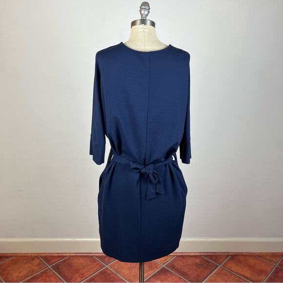 Whistles Navy Blue Tie Waist Dress - Picture 6 of 8